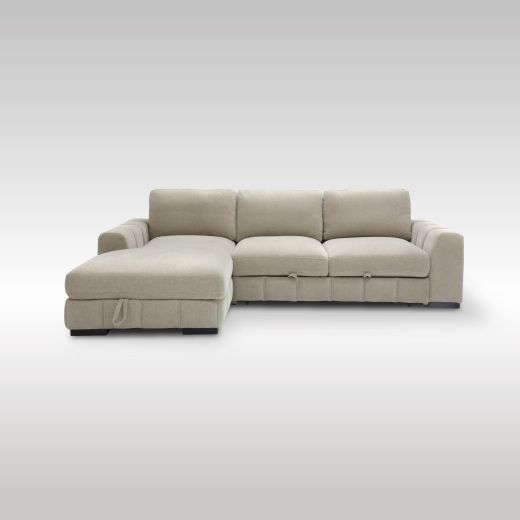 LANDLY Sofa Left Corner Brown Cream