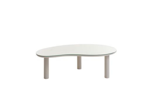 ANDRAY-H  Coffee Table - Cream Glass top, wooden frame