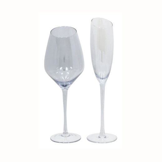 Wine Glass#XKSL Glass Blue/YLC Set of 2