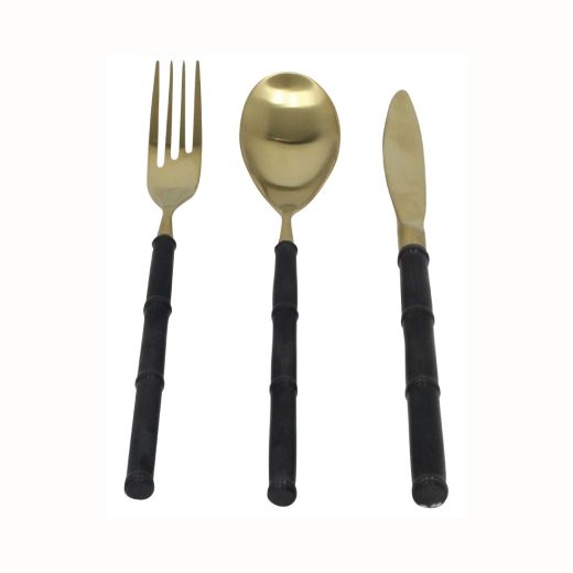 Cutlery Set#1801HMetal Goldดำ/YLC Set of 3
