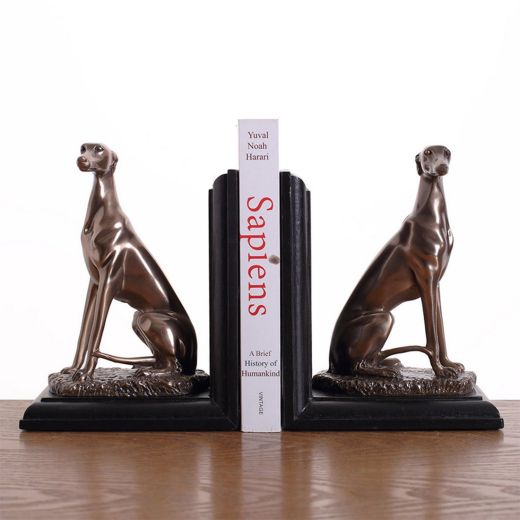 SCH BOOKEND #BYX7042 RESIN / BROWN DOG 2 PC.